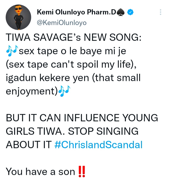"Stop Singing About Your Sex Scandal, You're Influencing Young Girls" Kemi Olunloyo Advices Tiwa