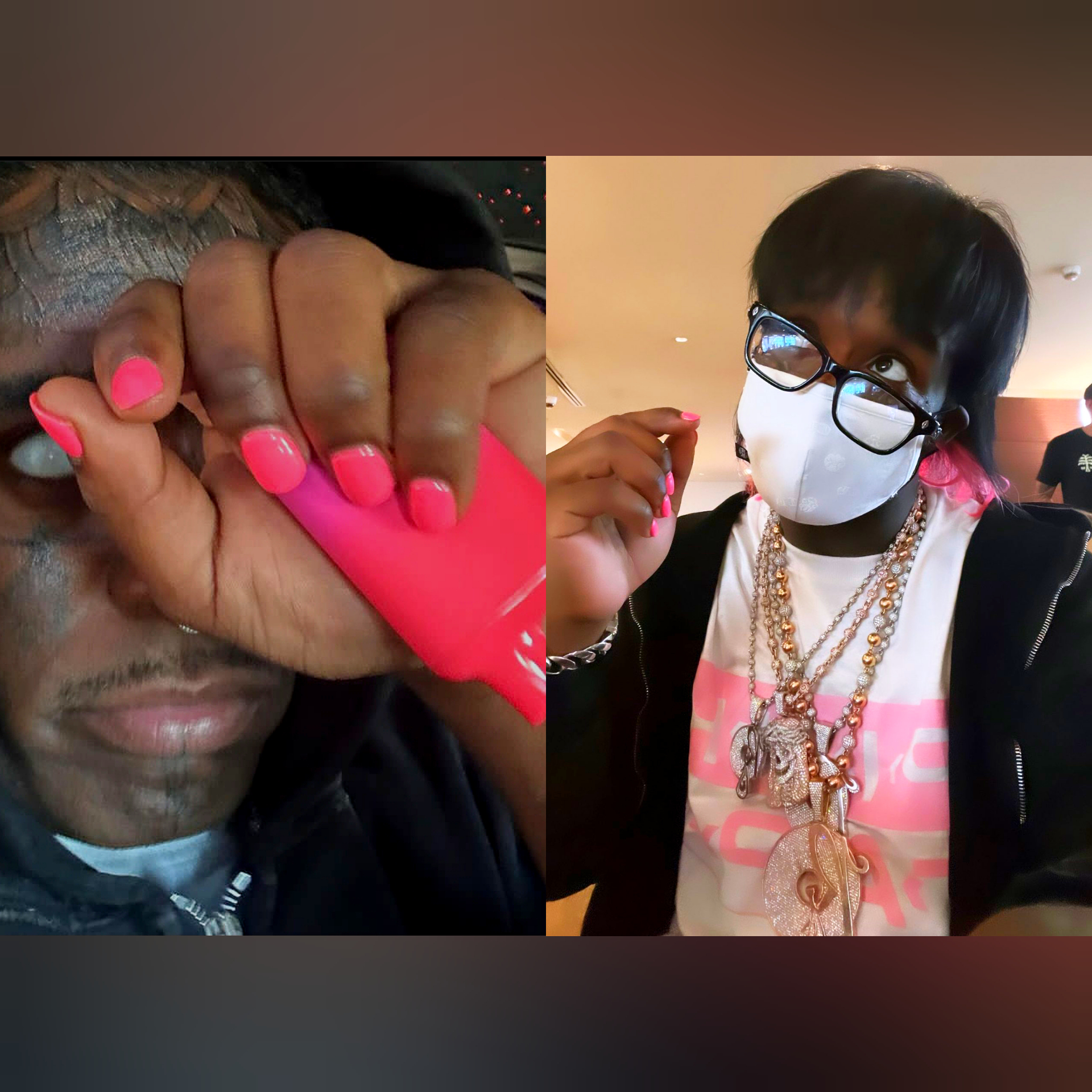 Rapper LilUziVert shows off pink nails